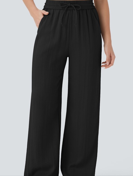 HALARA Pants - Halara High Waisted Drawstring Pocket Wide Leg Casual Linen- XLarge Tall